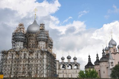 Rostov Kremlin. Rostov Veliky. Nero Gölü kıyısında. Rusya