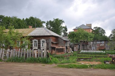 Ahşap ev. Ahşap eski ev. Büyük Rostov. Nero Gölü. Rusya