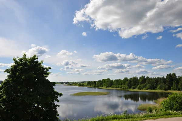 Lago Borodaevskoe Natureza Ferapontovo Distrito Kirillovsky Oblast Vologodskaya Rússia — Fotografia de Stock