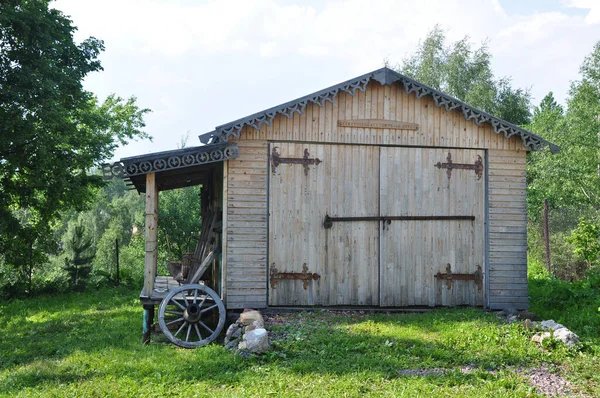 Rumah Kayu Gedung Pedesaan Wooden Arsitektur Sejarah Tutaev Rusia — Stok Foto