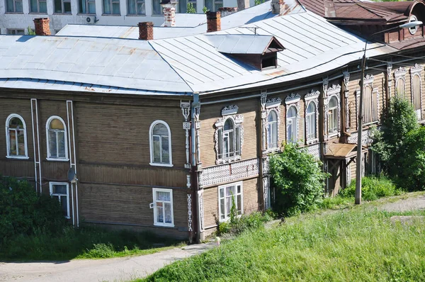 Velha Casa Madeira Belozersk Lago Branco Oblast Vologodskaya Rússia — Fotografia de Stock