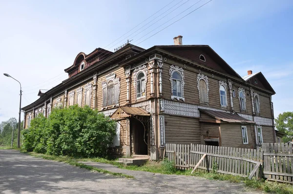 Velha Casa Madeira Belozersk Lago Branco Oblast Vologodskaya Rússia — Fotografia de Stock