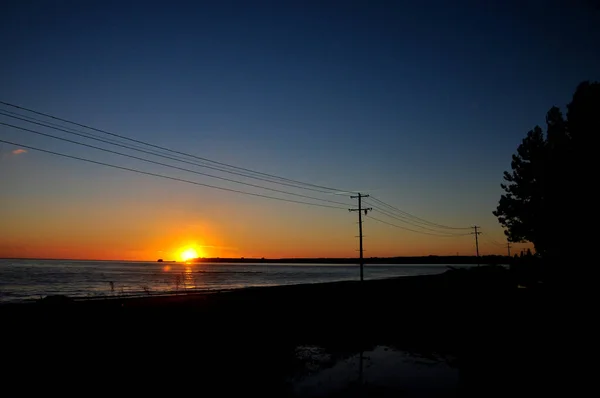 Tramonto Mare Stagionale Sera Mar Nero Abcasia — Foto Stock