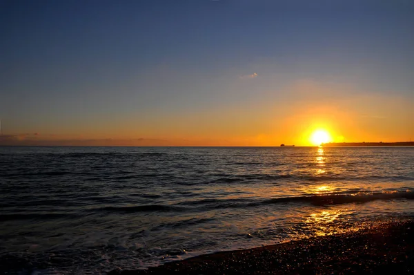 Захід Сонця Море Ввечері Березі Моря Чорне Море Абхазія — стокове фото