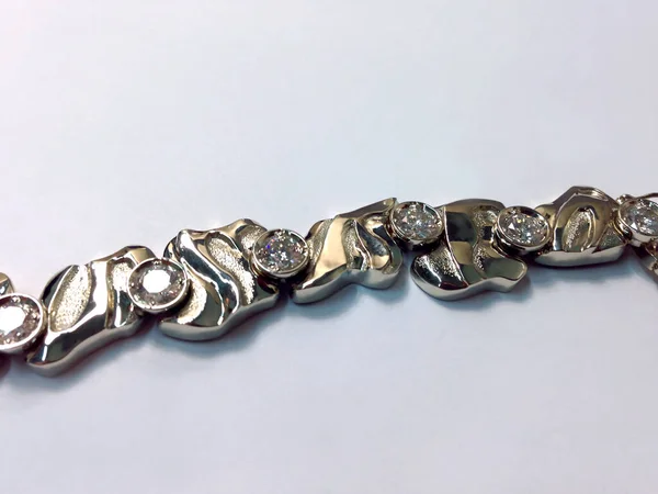 Goldenes Armband Mit Diamanten Herrenarmband Diamant Schmuck — Stockfoto