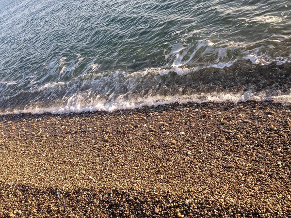 Costo Del Mare Onde Marine Costa Sabbia Getto Acqua Onde — Foto Stock