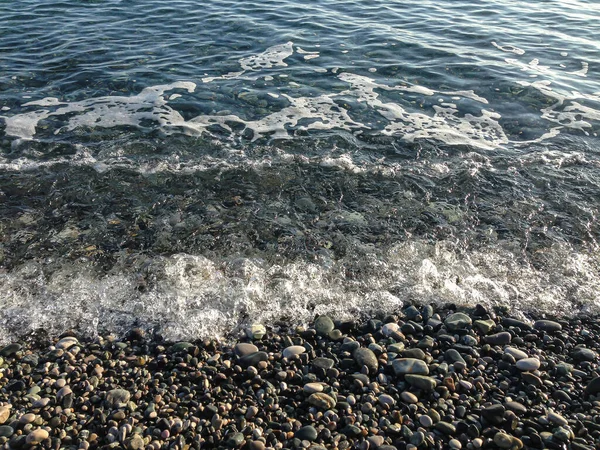 Costo Del Mare Onde Marine Costa Sabbia Getto Acqua Onde — Foto Stock