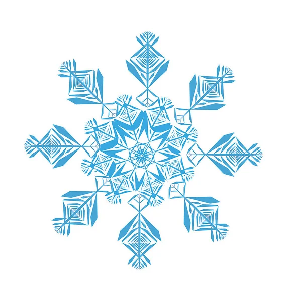 Голубая Снежинка Белом Фоне — стоковое фото