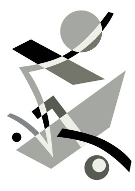 Beyaz arkaplanda basit vektör geometrik şekilleri