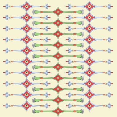 Mısır tarzında kusursuz vektör deseni. Geometri ve nilüferden bir süs. Eski Mısır tarzında modern süsler.