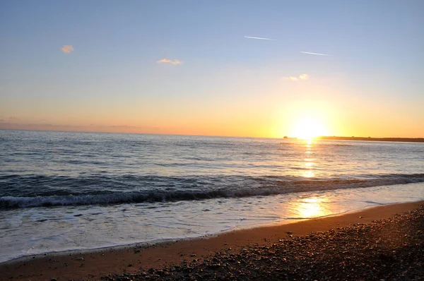 Tramonto Mare Stagionale Sera Mar Nero Abcasia — Foto Stock