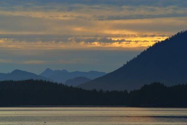 Kanada 'daki Vancouver Adası' ndaki Tofino 'dan Sunset Manzarası