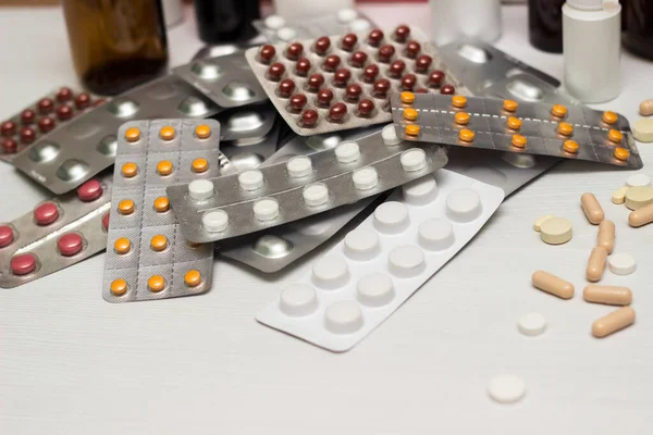 Medicamentos Comprimidos Grande Grupo Blisters Medicamentos Comprimidos — Fotografia de Stock