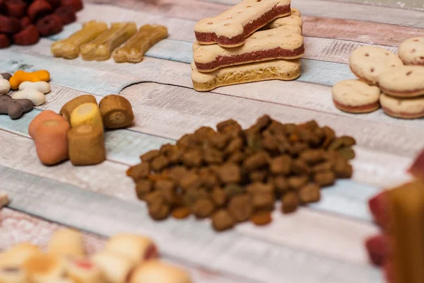 Alimentos Para Animais Estimação Lanches Para Cães Cão Saborosos Biscoitos — Fotografia de Stock