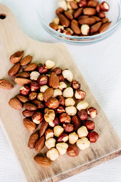 Hazelnuts Almonds Group Objects — Stock Photo, Image