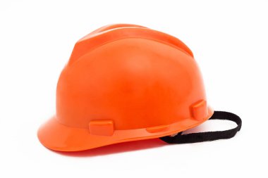 Turuncu Hardhat, beyaz üzerine izole edilmiş.