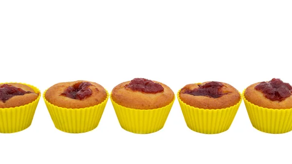 Zoete Abrikozenmuffins Geïsoleerd Wit — Stockfoto