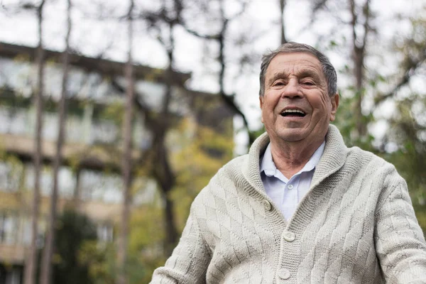 Açık havada, halka açık bir parkta gülümseyen son sınıf öğrencisinin portresi. Yaşlı adam dışarıda dinleniyor ve kameraya bakıyor. Emekliliğin tadını çıkaran yaşlı bir adamın portresi