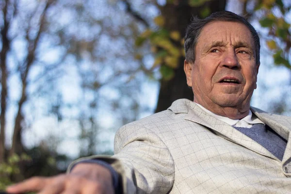 Halka açık bir parkta, bankta oturan dalgın bir son sınıf öğrencisinin portresi. Yaşlı adam dışarıda dinleniyor ve başka tarafa bakıyor. Emekliliğin tadını çıkaran yaşlı bir adamın portresi