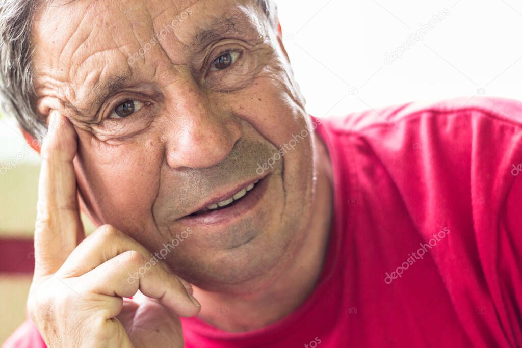 Elderly man looking away, portrait
