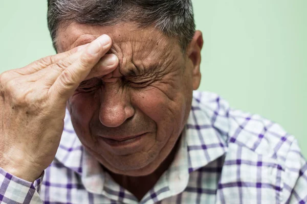 Retrato Hombre Mayor Llorando — Foto de Stock