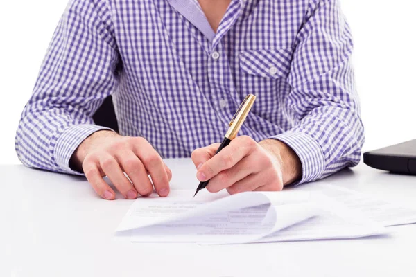 Businessman Fountain Pen Signing Contract Royalty Free Stock Images