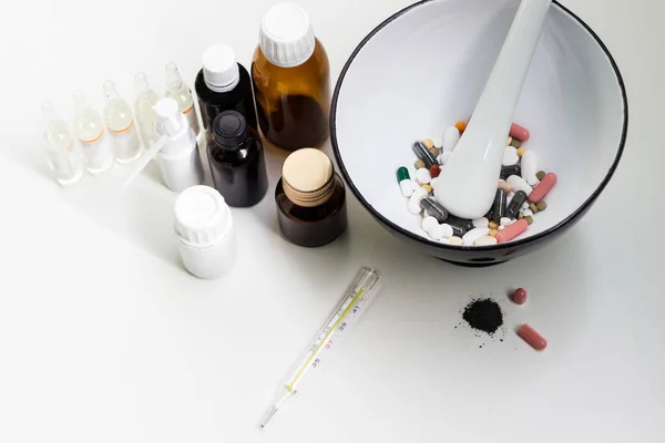Todo Equipo Necesario Para Producción Medicamentos Medicamentos Forma Cápsula Píldoras — Foto de Stock