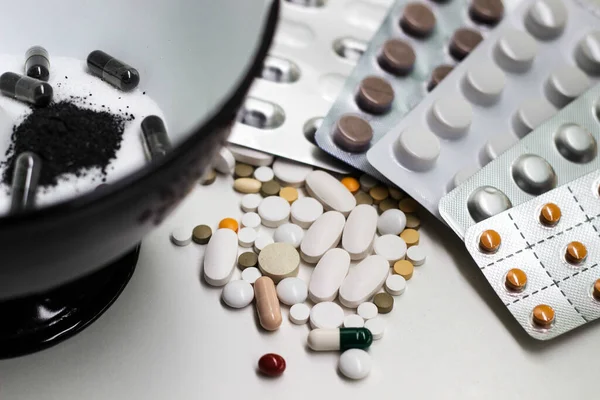 Todo Equipamento Necessário Para Produção Medicamentos Medicamentos Forma Cápsula Comprimidos — Fotografia de Stock