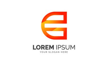 E Harfi Soyut Logo Tasarım Vektörü Grafik Elemanları Şablonu