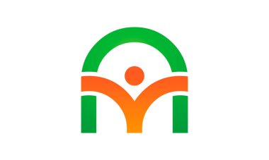 İlk Harf AY Tıbbi Genç İnsan Logosu Tasarımı Grafik Elementleri Şablonu