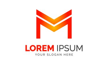 M harfi soyut VM Soyut Logo Tasarımı Grafik Elemanları Şablonu Ai