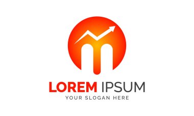 M harfi Soyut İş Danışmanlık Şirketi Logo Tasarımı Grafik Elementleri Şablonu Ai