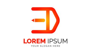 Harf MD Soyut Kalem Logosu Tasarımı Grafik Elemanları Şablonu Ai
