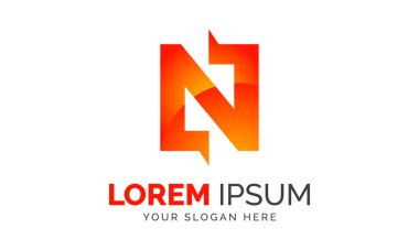 Harf N Soyut Şirket Logosu Tasarımı Grafik Elementleri Şablonu Ai
