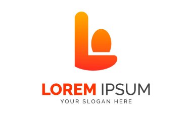 L Harfi Loo Gradyan Vektör Grafik Elementleri Logo Şablonu