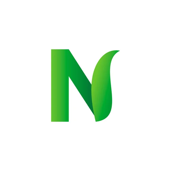 Litera Alfabet Naturalne Zielone Ikony Logo Liści — Wektor stockowy