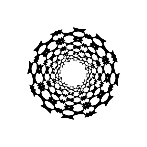 Geometrik optik illüzyon. beyaz ve siyah daire deseni.