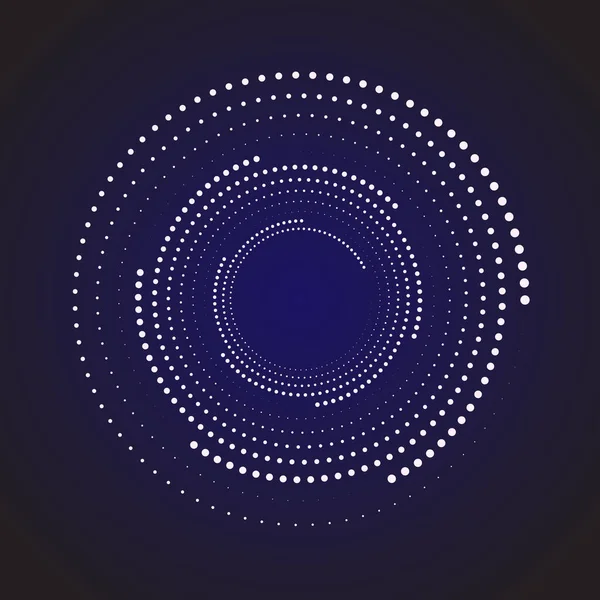 Dairesel nokta çerçevesi. Yarım tonla kenarı çember yapın. Modern soluk yüzük. Yarı yuvarlak. Nokta küre binicisi. Noktalı geometrik desen.