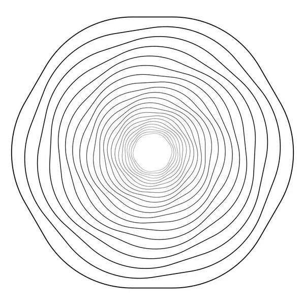 Абстрактная Волновая Поверхность Окружных Линий Кольцо Белом Фоне Элемента Дизайна — стоковый вектор