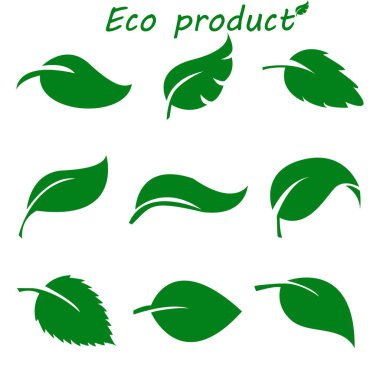 Yeşil Yaprak Koleksiyonu. Vektör İllüstrasyonu. Yaprak kümesi