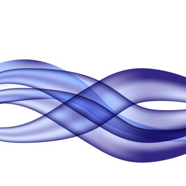 Mavi çizgili ve kıvrımlı soyut bir arkaplan. Yeni teknoloji ve dinamik hareket kavramı. Vektör illüstrasyonu