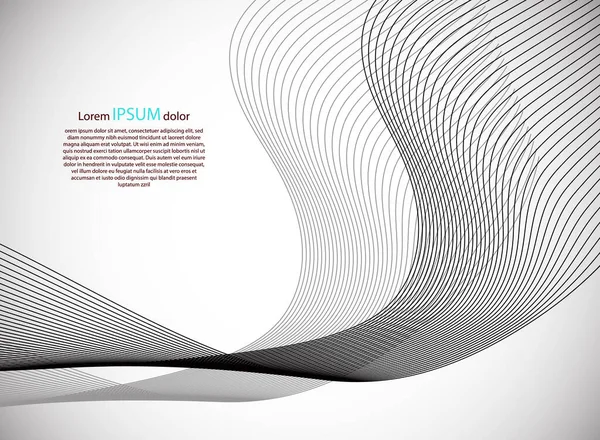 Soyut Modern Satır, Gri Arkaplanda Örnek Metin Alanlı Dalga Tasarımı. Web tasarım veya web siteniz için vektör illüstrasyonuName.