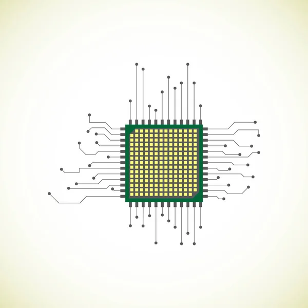Cpu マイクロプロセッサ マイクロ チップ 回路基板です ベクトル図 — ストックベクタ