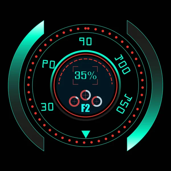 Yüksek çözünürlük ve bilgi elemanları. Bilim kurgu fütüristik kullanıcı arayüzü. Teknoloji geçmişi. Uzay gemisi yüksek ekran konsepti. Vektör illüstrasyonu