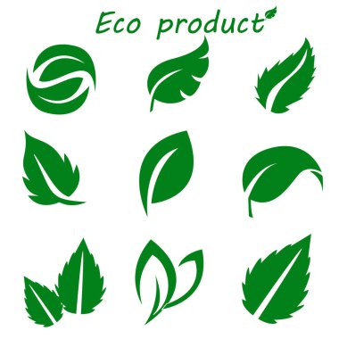 Yeşil Yaprak Koleksiyonu. Yaprak seti. Vektör İllüstrasyonu