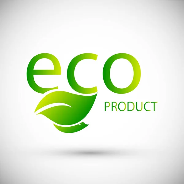 Eco Friendly Organic Natural Product Logo Verde Icono Plano Vector — Vector de stock