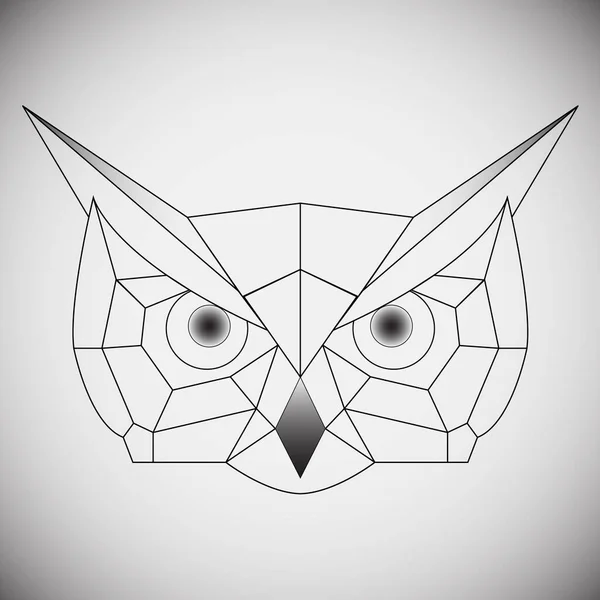 Geometric Vector Head Owl Drawn Line Triangle Style Suitable Modern — Stock Vector