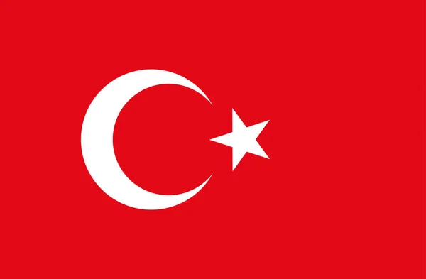 Turkey Flag National Turkish Flag Vector Illustration — Vector de stock