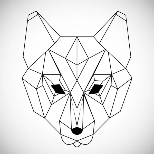 Γεωμετρικός Διανυσματικός Λύκος Σχεδιασμένος Γραμμή Τριγωνικό Στυλ Κατάλληλος Για Σύγχρονα Royalty Free Εικονογραφήσεις Αρχείου