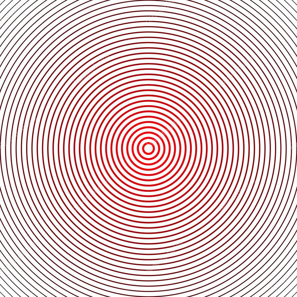 Abstract halftone circle background. Halftone lines vector. Black and red stripes on white background, retro style.
